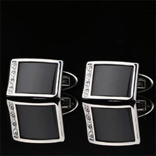 Lieshang french shirt cufflinks men's gold business cufflinks men's and women's simple shirt cuff buttons gift box atmospheric black agate cufflinks