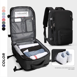 Landcase backpack travel bag women's large-capacity backpack men's short-distance travel bag multi-function computer bag 5162 black small size