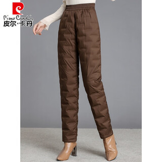 Pierre cardin ma winter down pants women's outerwear 2025 new - 40 degree winter warmth and coldproof thickened high-waisted cotton pants chestnut brown 2xl recommended 130-140jin jin equals 0.5kg