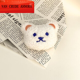 Van crude annora plush bear brooch men and women cute japanese doll couple clothes pendant accessories scarf decorative accessories pin fluffy white bear