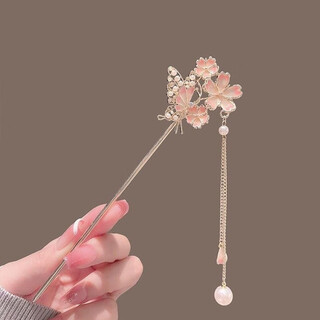 Su shiliu antique flower hair accessories cherry blossom hairpin girl birthday gift high-end hanfu cheongsam hairpin hairpin girlfriend small fresh enamel flower hairpin