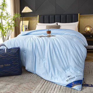 Mercury series silk quilt 100 mulberry silk spring and autumn quilt thickened winter quilt single student dormitory air-conditioned quilt five-star silk quilt-blue 150x200cm-3jin jin equals 0.5kg summer cool quilt comes with quilt cover