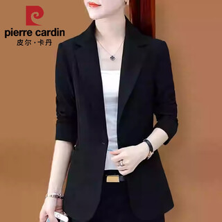 Pierre cardin (pierre cardin) professional small suit jacket for women spring and autumn 2025 new temperament high-end classy suit brand top 2024 black 2025 2xl recommended 125-140jin jin equals 0.5 kg