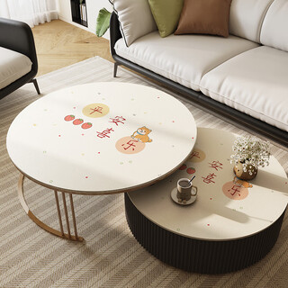 Lilang dining table mat round small round table round coffee table mat no-wash oil-proof and waterproof tablecloth anti-scalding anti-slip mat dining table mat hee hee repair dog diameter 150cm