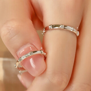 Pure silver s999 couple ring pure silver pair ring open simple ring can be engraved valentine's day gift for boyfriend and girlfriend 999 silver you are enough for you-female ring