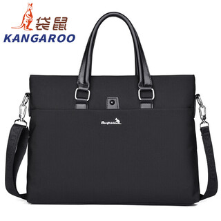 Kangaroo popular flagship men's business briefcase oxford cloth handbag business trip conference bag men's bag black
