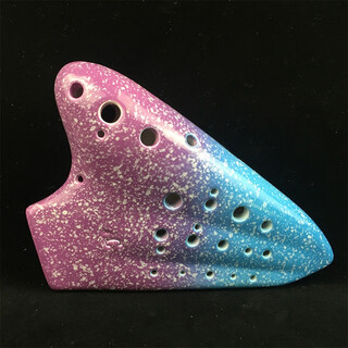 Jianlian Ocarina AC tune beginner, beginner student 3-tube playing style Starry Sky Series 12-hole ceramic instrument for men and women, Samsung Lavender is given a full set of accessories, no 12-hole