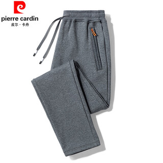 Pierre cardin pure cotton sweatpants men's spring and autumn casual pants men's loose straight sweatpants plus fat plus size fat long pants dark gray (straight) spring and autumn 2xl (120-145jin jin equals 0.5 kg)