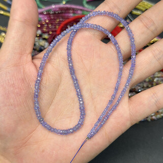Li shen natural tanzanite faceted disc beads 1 piece 3.2-4.3mm about 39cm diy bead semi-finished necklace 2.5-4mm faceted 1 piece (about 40cm) click sk