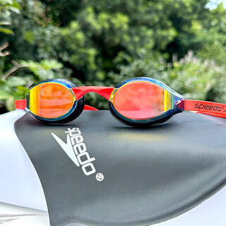 Speedospeedo speedo swimming goggles professional competitive men's and women's waterproof and anti-fog high-definition small-frame swimming goggles red