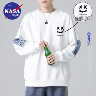 Nasa base trendy brand co-branded sweatshirt for men and women in autumn and winter casual loose bottoming shirt large size plus velvet couple little devil top 6819 white (ba21) xl (recommended weight 125-145jin jin is equal to 0.5 kg)
