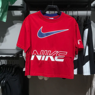 
Nike women's short-sleeved summer new sportswear loose breathable round neck fashionable casual short T-shirt HF6291-687 red cotton L
