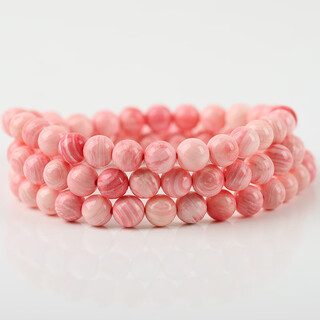 Eck natural deep sea queen shell rouge snail 8mm buddha rosary beads bracelet necklace peach blossom couple gift