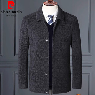 Pierre cardin (pierre cardin) spring, autumn and winter middle-aged men's wool jackets, middle-aged and elderly dads' wool woolen lapel business casual jackets, gray single lining, spring and autumn models 5xl 200 recommended 190-220jin jin equals 0.5 kg