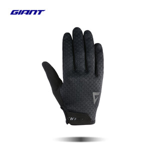 Giant rush mark autumn and winter long finger gloves, windproof, warm, shock-absorbing, wear-resistant, touch-screen bicycle equipment, graphite black (suitable for 5-15 c) m