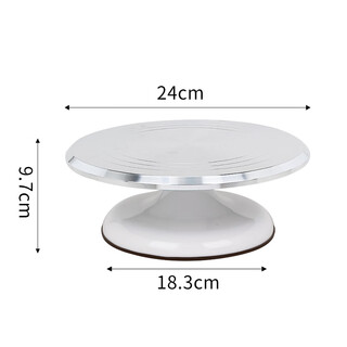 Ulanya aluminum alloy cake decorating turntable birthday cake turntable household commercial baking tools rotating plastering tray aluminum alloy turntable + abs base white