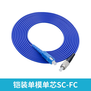 Armored fiber optic patch cord sc to lc-fc-st rat-proof and tensile-resistant single-mode single-core 10m/30/50m pigtail extension telecom-grade armored single-mode single-core sc-fc 60m