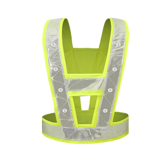 Led reflective vest with light reflective vest rechargeable i-shaped v-shaped clothing reflective clothing cycling reflective clothing v-shaped led rechargeable yellow