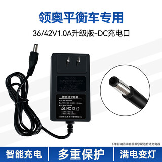 Lingao two-wheeled balance car charger 42/55/36v power adapter round head three-hole universal charger with cable 36/42v1.0a upgraded version-dc charging port