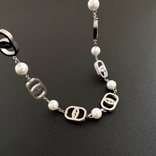 Muchin men's light luxury trendy brand niche pearl splicing 925 sterling silver necklace men's high-quality necklace versatile accessories chain