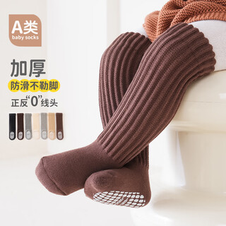 Wuduo cotton baby socks winter thickened long calf socks 90 cotton boneless children's socks glue-point anti-slip floor socks baby socks apricot 8 months-2 years old m size