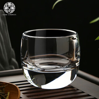 Sushi ceramics master cup single cup tea cup crystal glass cup thumb cup thickened version 80ml