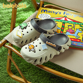 Balabala 2026 new children's slippers summer home wear-resistant boys' croc shoes men's and large children's soft soled light beach shoes gray 27 inner length 18cm (180) suitable for feet 18cm long