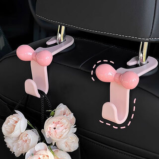 Fan yejia dopamine bow car seat back hook car storage pink car goods 520 gift for girlfriend car seat back hook pink 2 pairs