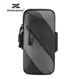 Hichin danny running mobile phone arm bag for men and women, universal mobile phone bag arm strap, sports mobile phone arm sleeve, wrist bag, outdoor equipment, black and gray