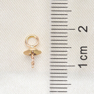 Beiyou diy accessories g18k gold pendant empty support 4.5mm large cap thick version pearl pendant necklace with 8-12mm 18k gold pendant empty support not including beads and chain