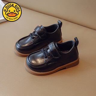 G.duck little yellow duck 2024 spring and summer new korean style children's leather shoes baby fashion toddler shoes boys soft sole shoes black 21