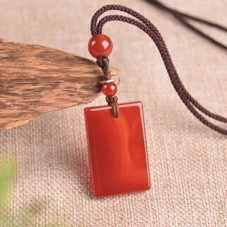 Istone red agate peace jade pendant new chinese style birthday gift for girlfriend
