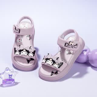Hellokitty children's shoes, girls' sandals, summer children's open-toed sandals, kuromi soft-soled princess beach shoes 6867 purple 28