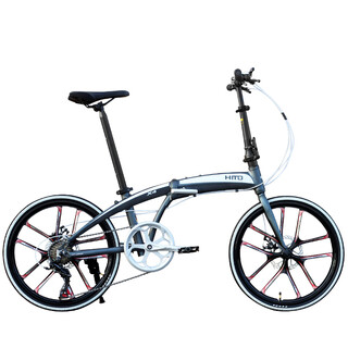 Hito german brand 22-inch folding bicycle ultra-light portable bicycle men's and women's adult parent-child bicycle variable speed road bike 22-inch integrated wheel titanium color 22-inch