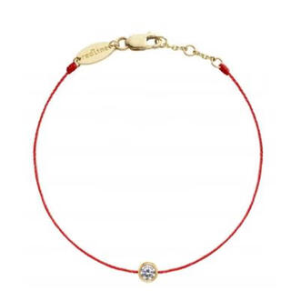 Excellent french small red rope pure gold 18k gold bracelet 10 points real diamond birth year transfer bracelet 10 points gold full rope 15.5cm
