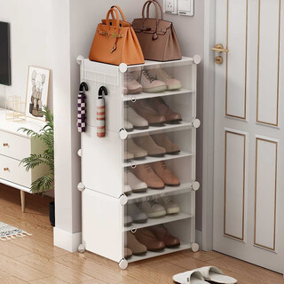 Anya ultra-thin shoe cabinet door simple shoe rack entrance multi-layer dust-proof storage rack resin assembly cabinet single row six layers