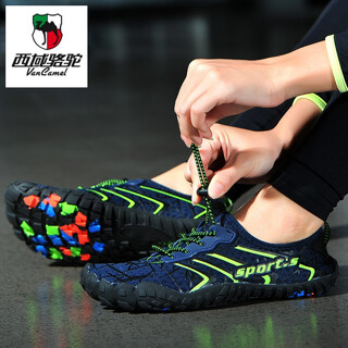 Western camel (vancamel) couples outdoor leisure fishing swimming wading river shoes soft sole non-slip breathable men's and women's beach shoes treadmill shoes blue hs999 river shoes 35