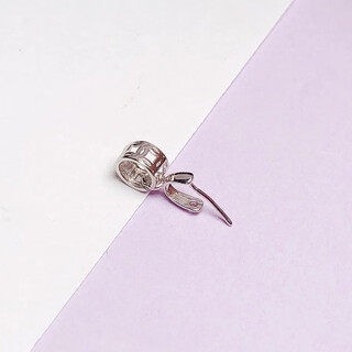 Micro-given 18k gold buckle, 925 silver oblique hole buddha jade jade pendant, high-end necklace, rope buckle connection buckle, white gold (925 silver gold-plated)