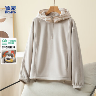 Romon polar fleece stitching fashion hooded women's jacket outdoor windproof pullover top warm jacket for women