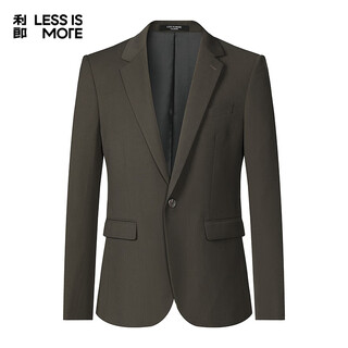 Lilang double elastic fabric suit men's smooth, delicate, tight, easy-care suit brown color 170a