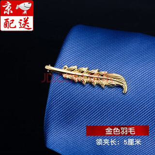 唯卓丽（WEIZHUOLI）男士金色银色领带夹商务正装时尚简约韩版金属男女别针  金色羽毛