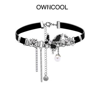 Owncool black butterfly necklace women's clavicle chain niche design choker sweet cool hot girl choker gift for girlfriend personal use recommendation-original gift box
