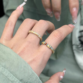 Lipan sterling silver 999 coin tangcao palace style solid ring chinese valentine's day gift for girlfriend and wife's birthday gold-painted tangcao ring sterling silver (exquisite gift box)