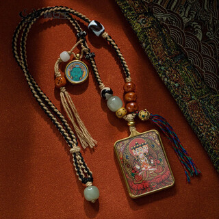 Shixiang hand-painted tangxi tibetan zodiac natal image hand-painted hand-woven pendant men's and women's necklaces hanging jewelry hanging paintings sheep and monkey-dari