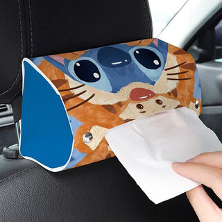 Shantou lincun creative car tissue box hanging seat back car tissue box armrest box high-end car storage tissue box stitch car tissue box
