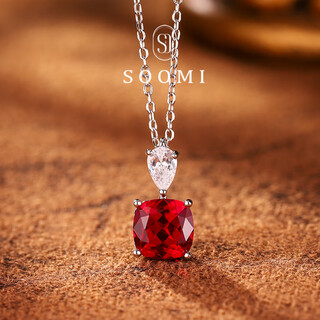 Yingxin 3 carat pigeon blood ruby pendant classic fashion niche necklace for women pigeon blood ruby does not include certificate