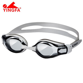 Yingfa swimming goggles hd anti-fog waterproof comfortable training flat light large frame eye protection adult men and women swimming goggles gray