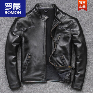 罗蒙（ROMON）毒液仿真皮皮衣男立领机车服立领青年时尚皮夹克外套潮 黑色 XL