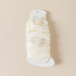 Romi rabbit girls' socks autumn and winter thickened warm wool knitted socks children's leg socks pile socks women's all-match calf socks 1 pair white one size approximately 40cm suitable for 3-12 years old