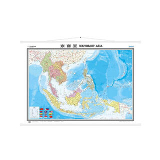 Southeast asia map wall chart (hardcover version, chinese and foreign language bilingual, 1.5m*1.1m, special wall chart for office, study and living room decoration, hot country series wall chart)
